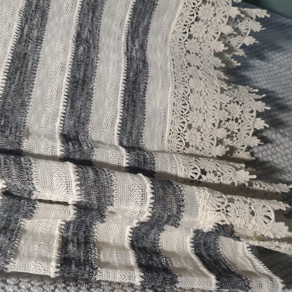 Maurices Cream and Gray Lace Trim Sweater - Picture 6 of 9